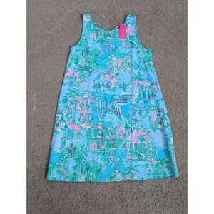 Lilly Pulitzer Kristen Dress Lily Loves Palm Beach Print Sleeveless Size M